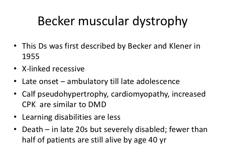 Becker Muscular Dystrophy