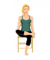 Seated four-figure gluteal stretch