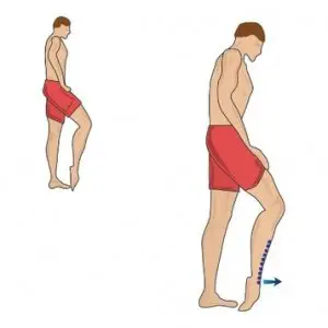 Standing Anterior Tibialis Shin Stretch