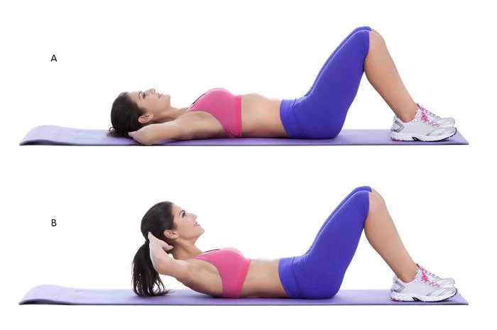 Partial sit-up exercise