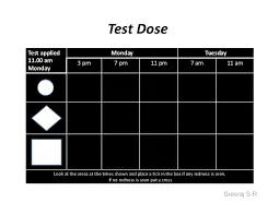 test dose chart