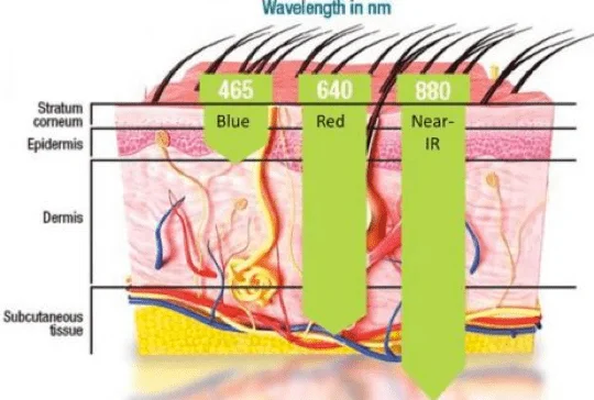 Depth of penetration of IR rays