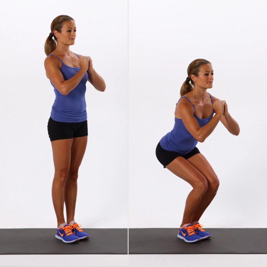 Close-stance squat