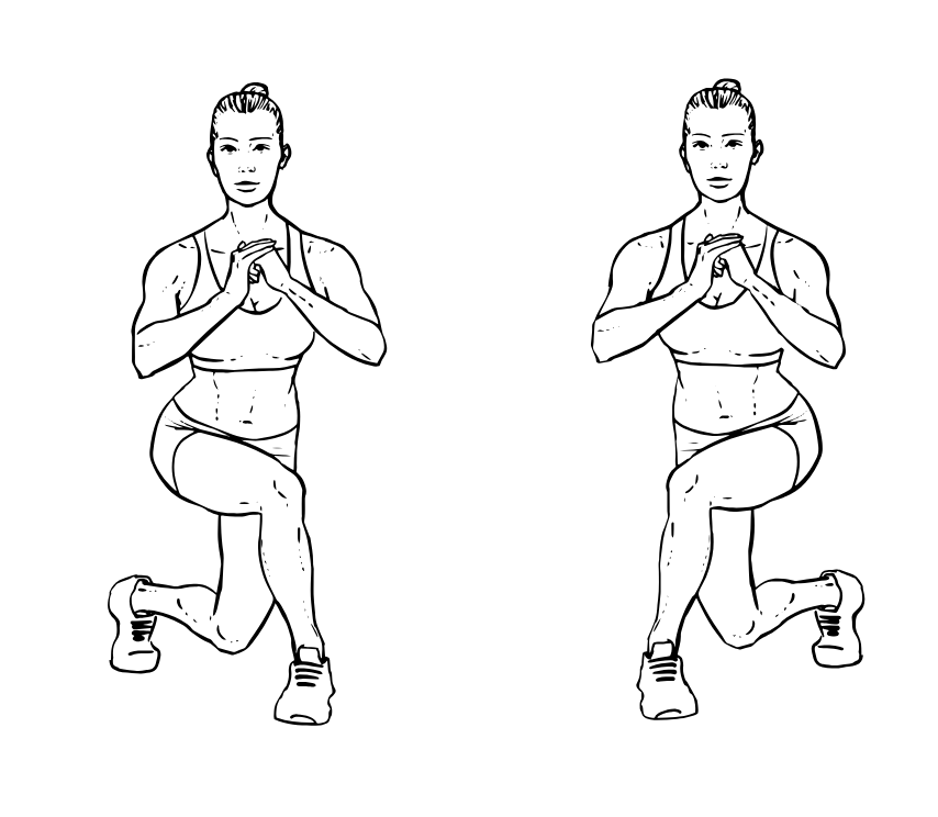 Curtsy lunges exercise