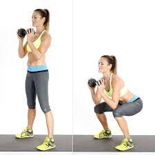 Goblet squatting exercise