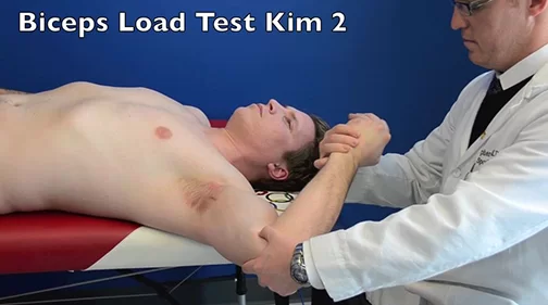 Biceps load test of shoulder