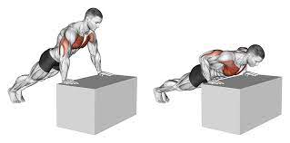 Incline push-up exercise