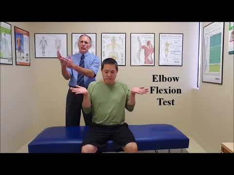 Special test for the neurological dysfunction of the elbow joint: