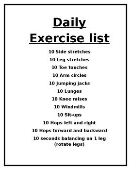 List of exercise