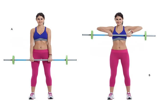 Upright barbell row 