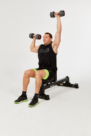 Seated Palms-In Alternated Shoulder Press