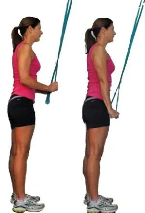 Banded triceps pull down