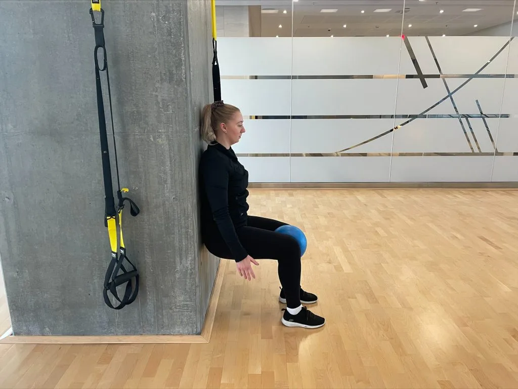 Adductor squeeze wall sit