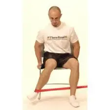 Seated banded hip internal rotation