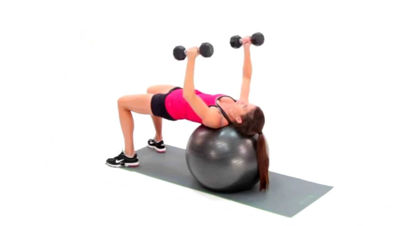 Stability ball pec fly or chest fly