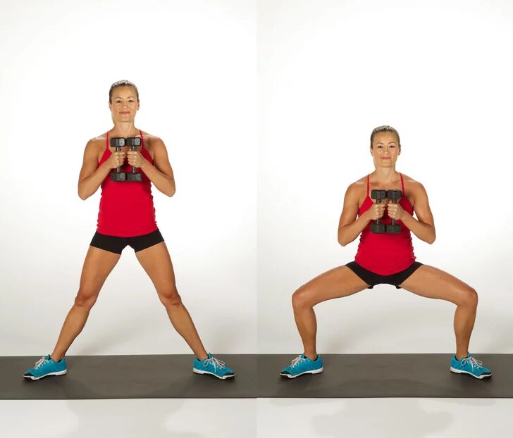 Dumbbell squat to press
