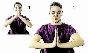 Praying forearm stretch