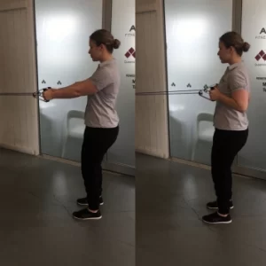 standing row band exercise