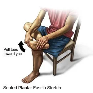seated plantar fascia massage