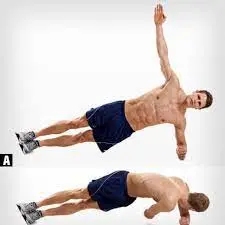 Side plank with a reach-under