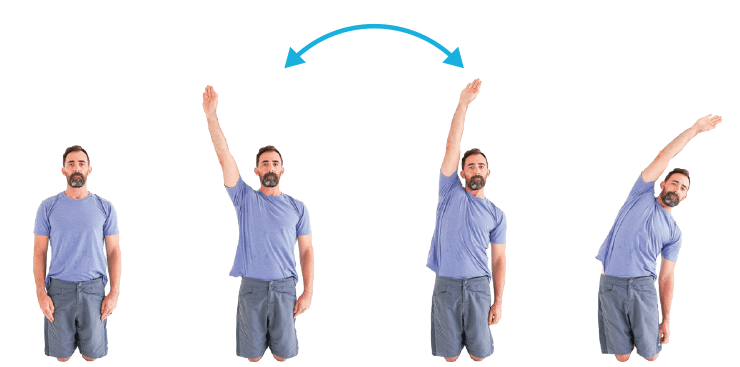 Tall kneeling arm raises to the side: the abduction of the shoulder