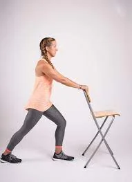 calf stretch with a chair