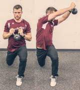 kettlebell reverse lunge with overhead press