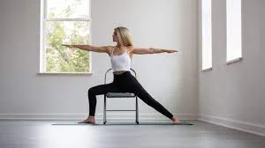 Chair Yoga Warrior II Pose