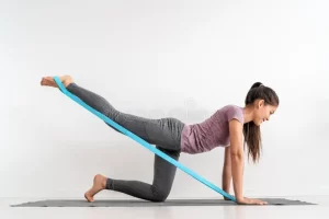 Plank Kickback with Resistance band
