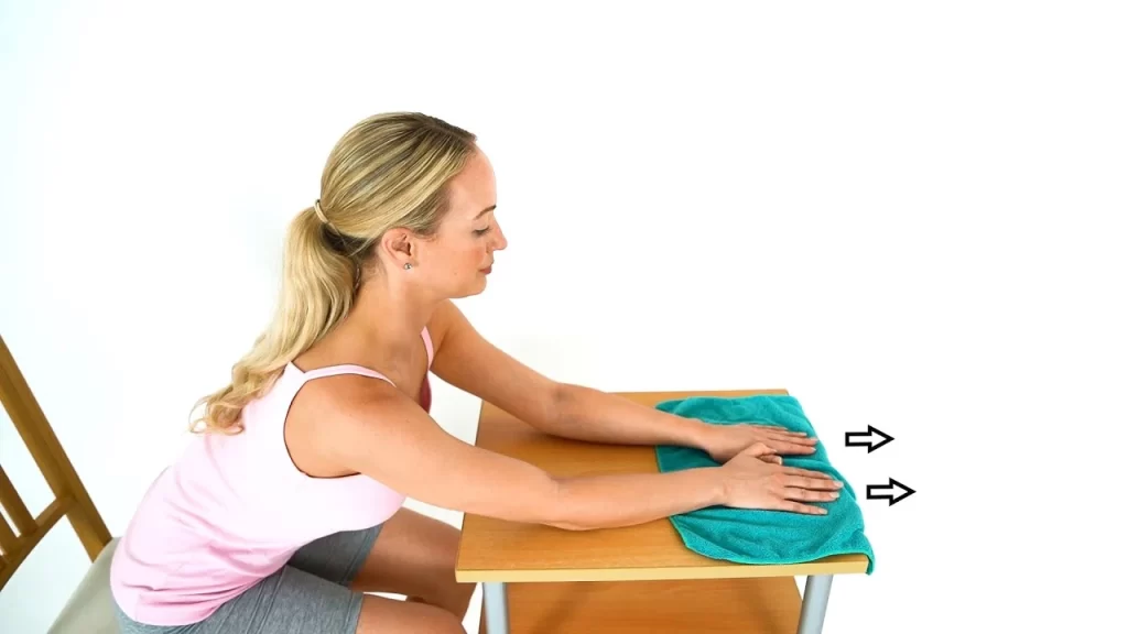 Seated Butterfly Table Shoulder Slide Flexion