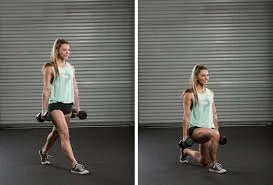 women's lower body dumbbell split squat