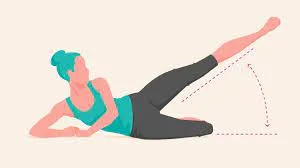 Hip abduction in side lying