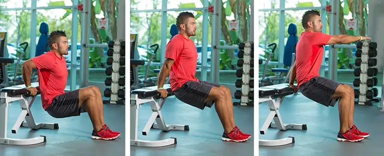 Bench Dips with Rotation