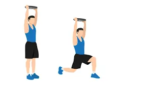 overhead walking lunge