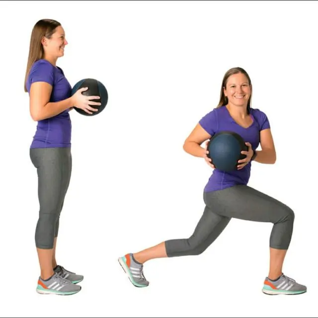 Walking lunge with torso twist Walking lunge with torso twist
